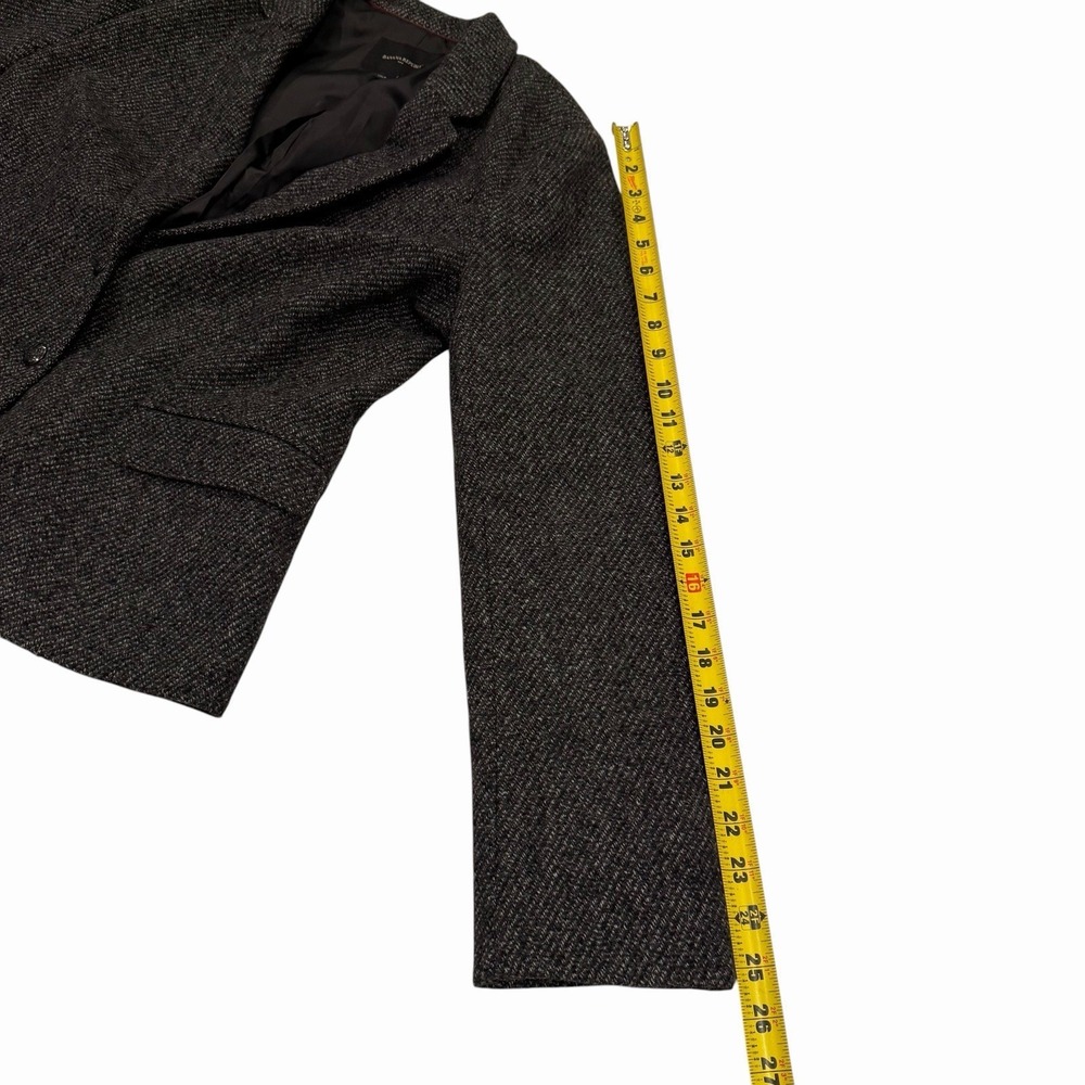 Banana Republic Factory Blazer Gray Tweed Twill Womens 14 Preppy Classic Academy - Picture 11 of 12